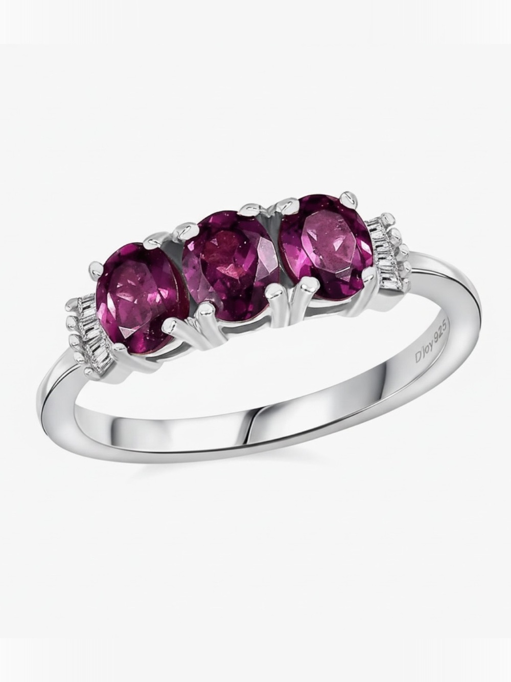 D’Joy Women’s Radiant Ember Garnet & Diamond Sterling Silver Ring Size 6 NWT
